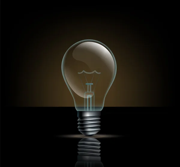 Lampe à incandescence sur fond sombre — Image vectorielle