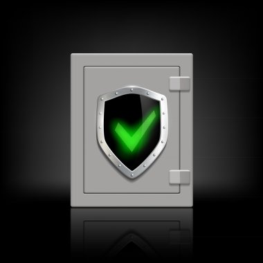 Metal bir kene tasvir bir kalkan ile güvenli