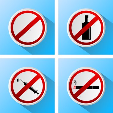 signs that prohibit bad habits clipart