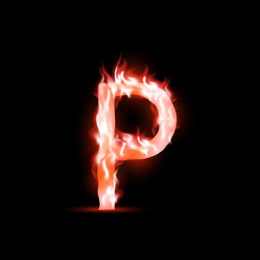 vektör harfi kırmızı ateş ile