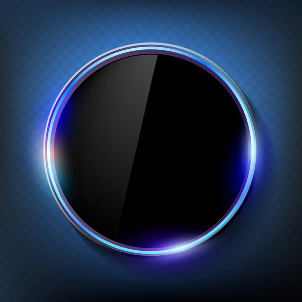 Kulatá černá obrazovka na modrém pozadí — Stockový vektor