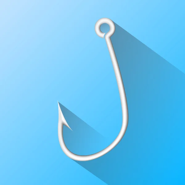 Fishhook. Platte ontwerp. — Stockvector