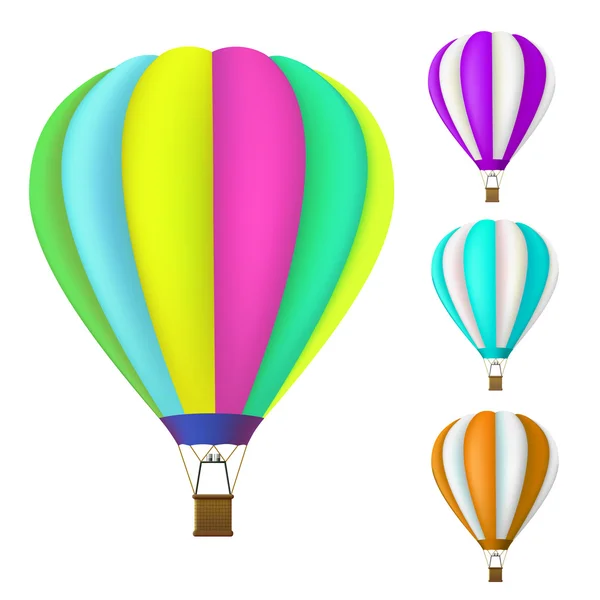 Reeks van kleurrijke hete luchtballon — Stockvector