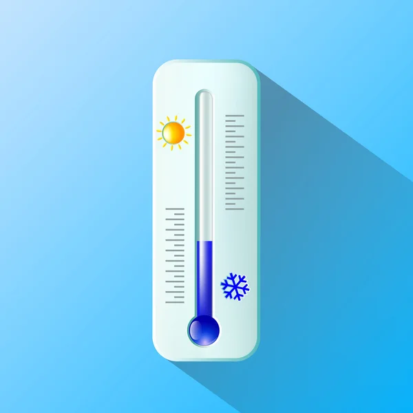 เครื่องวัดอุณหภูมิ การออกแบบแบน — ภาพเวกเตอร์สต็อก