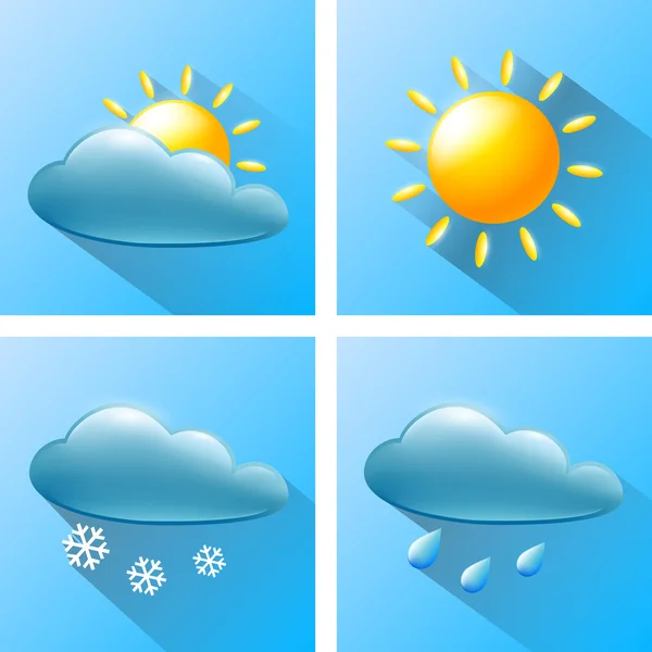 Ensemble d'icônes météo — Image vectorielle