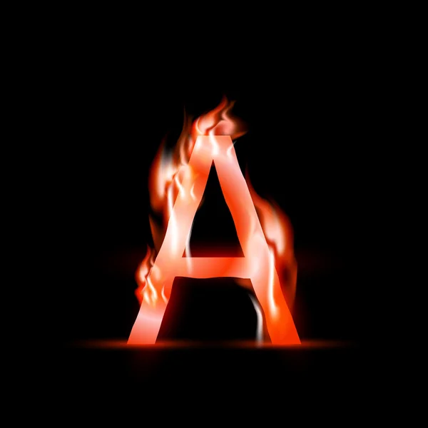 Vector letter with red fire — Stock Vector