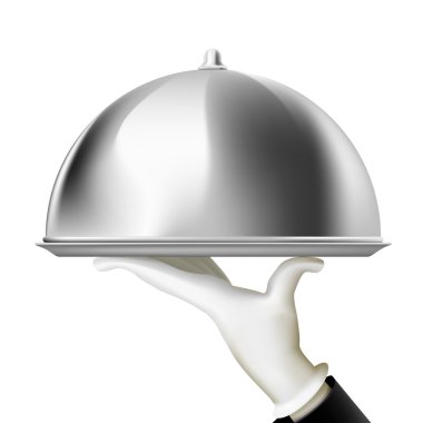 Restoran cloche garson elinde