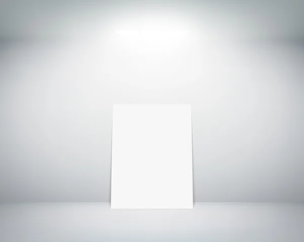 Bílý list stojí u zdi — Stockový vektor