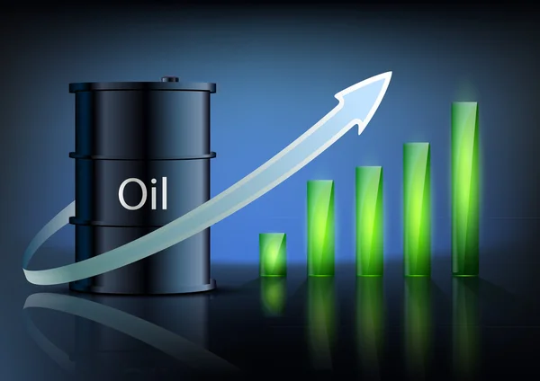 Vat olie en business grafiek — Stockvector