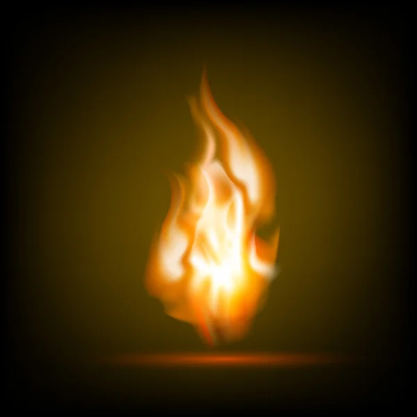 Flammes de feu sur fond noir — Image vectorielle