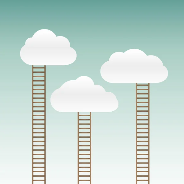Lépcső vezet a felhők — Stock Vector