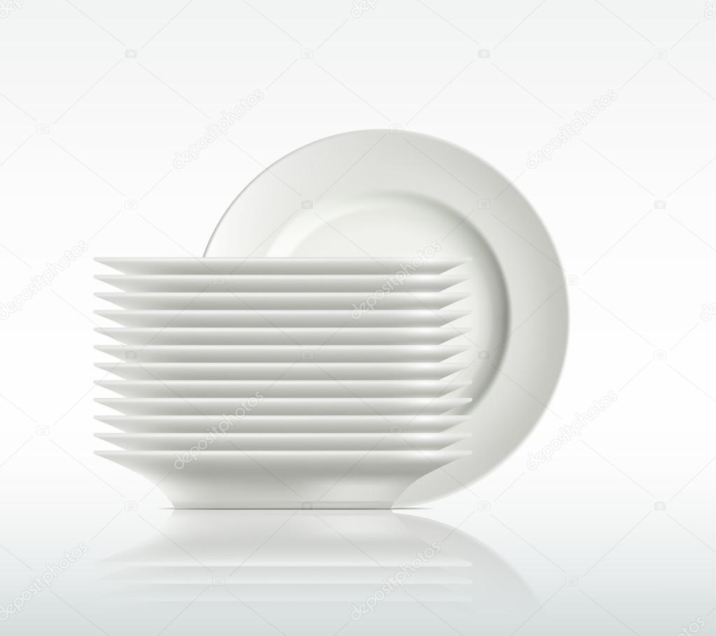 porcelain plates on a white background
