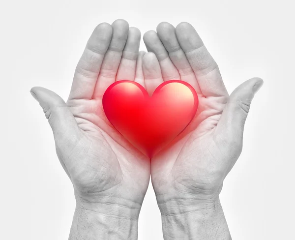 Human hands holding heart — Stock Photo, Image