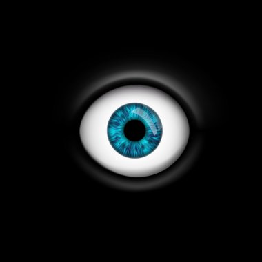 human eye isolated on black background clipart