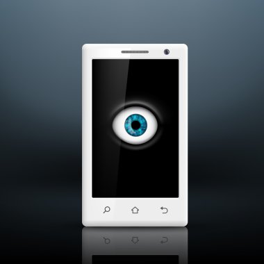 Göz üstünde belgili tanımlık perde smartphone
