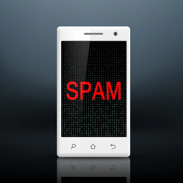 Spam επιγραφή στην οθόνη του smartphone σας — Διανυσματικό Αρχείο