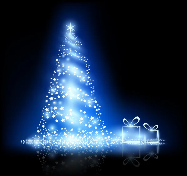 Glowing Christmas tree — Stock Vector