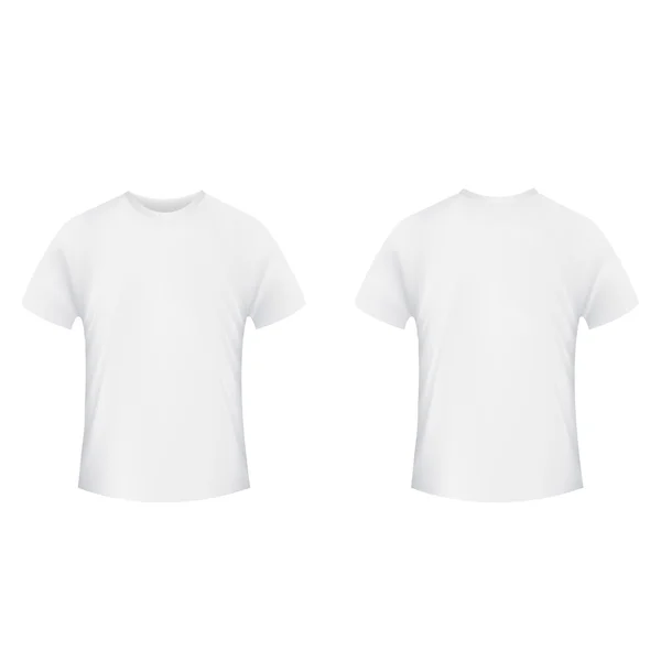 Modello di t-shirt bianca. Fronte e retro su un backgroun bianco — Vettoriale Stock