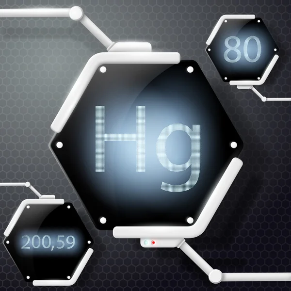 Higany kémiai elem — Stock Vector