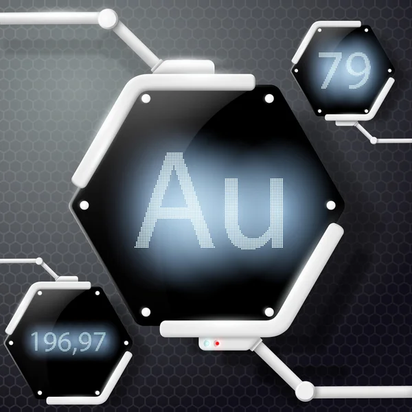 Chemisches Element Gold — Stockvektor