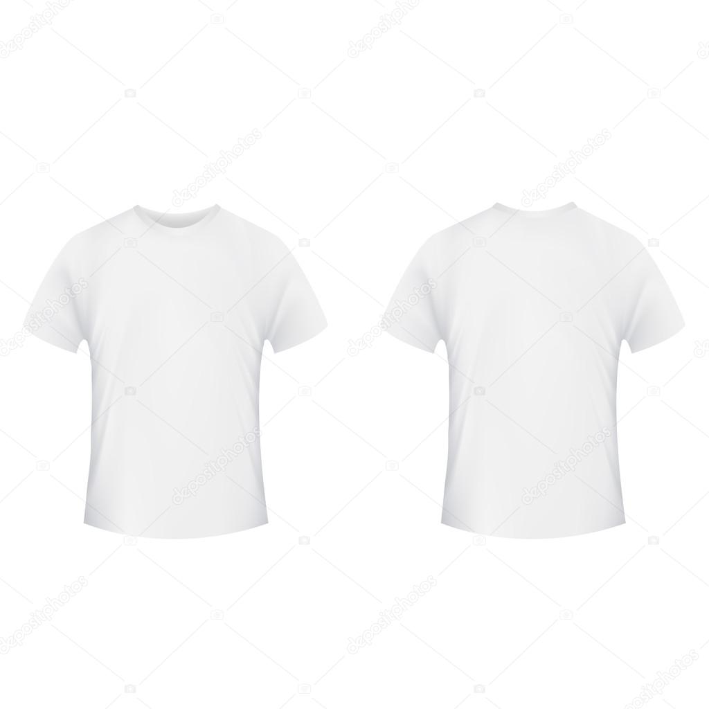Download Blank t-shirt template. Front and back side on a white ...