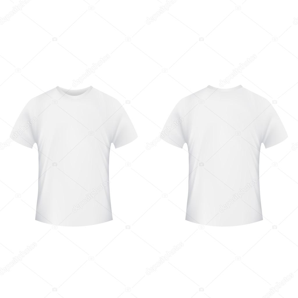 blank white t shirt front and back