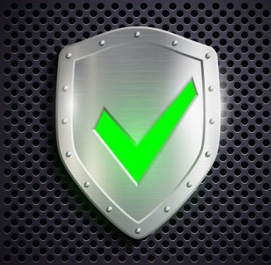 Yeşil kene ile metal kalkan