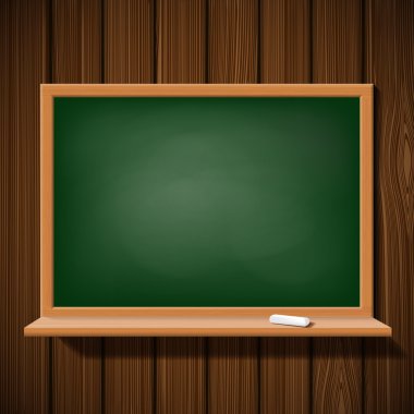 Blackboard bir tebeşir ahşap bir duvar ile