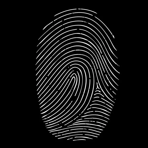 Fingerprint isolerad på en svart bakgrund — Stock vektor