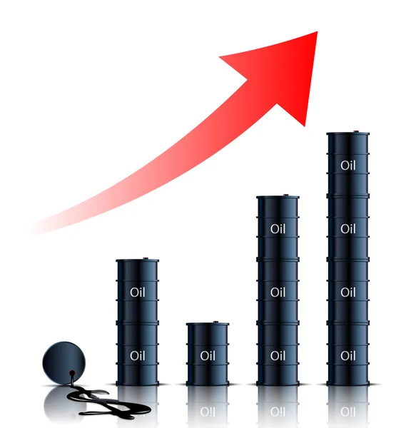 Gráfico constituído por barris de óleo — Vetor de Stock
