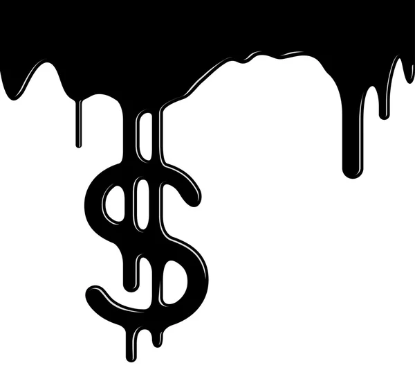 Fluxos de petróleo sob a forma de dólares — Vetor de Stock