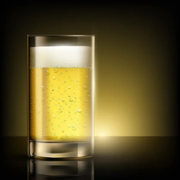 Un vaso de cerveza sobre una mesa — Vector de stock