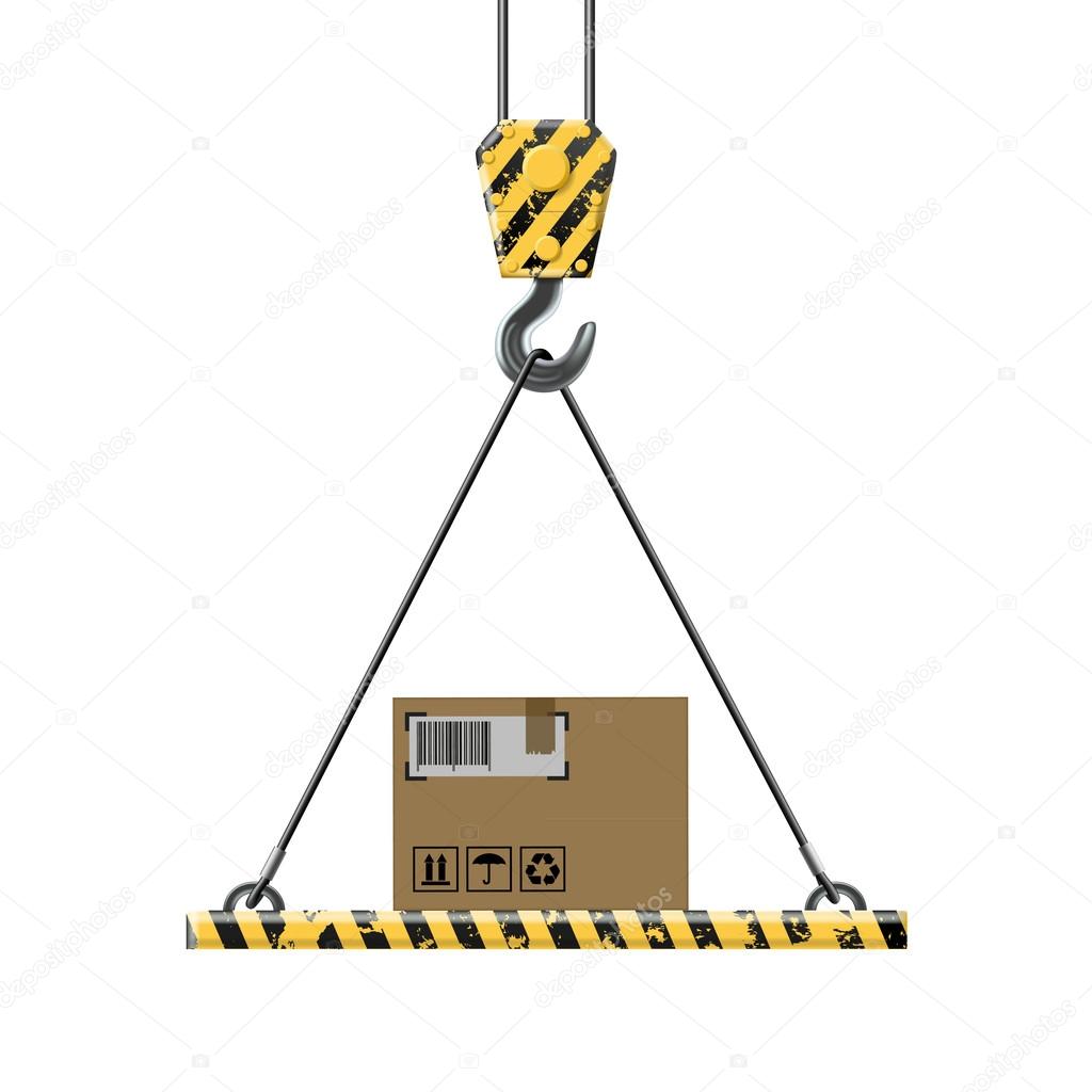 crane lifts a box with cargo
