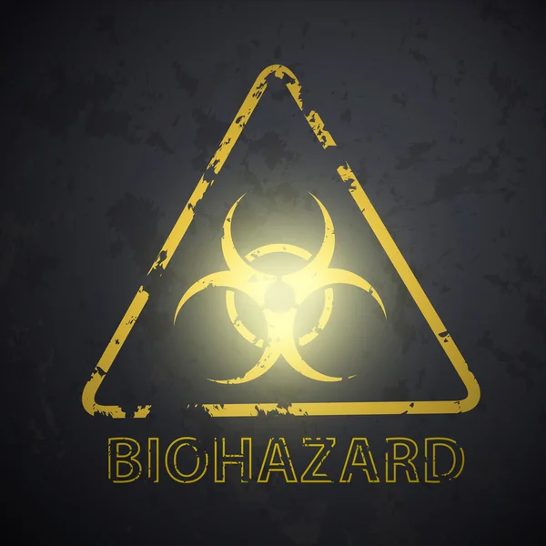 Muur met een afbeelding van het symbool biohazard — Stockvector