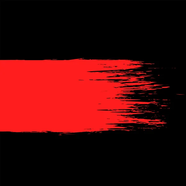 Мазок червоної фарби на чорному фоні — стоковий вектор