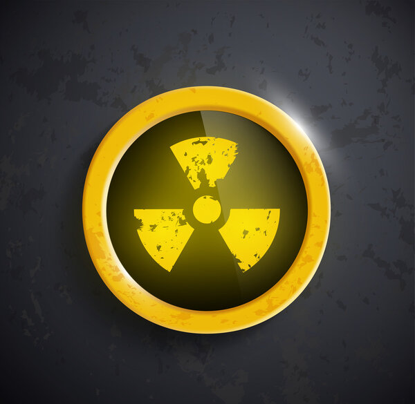 Кнопка со знаком радиоактивности
