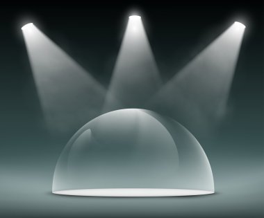 Sahne ışıkları cam kubbe aydınlatmak