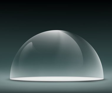 glass dome on a dark background clipart