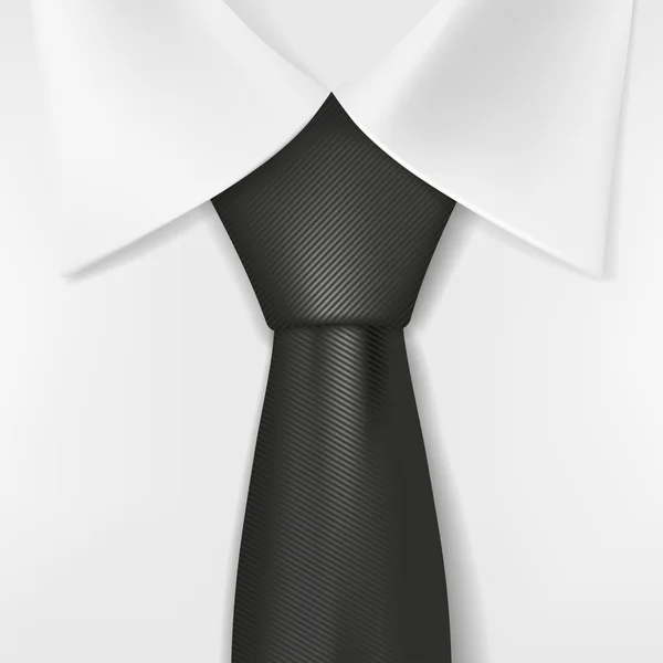 Camisa blanca y corbata negra — Vector de stock