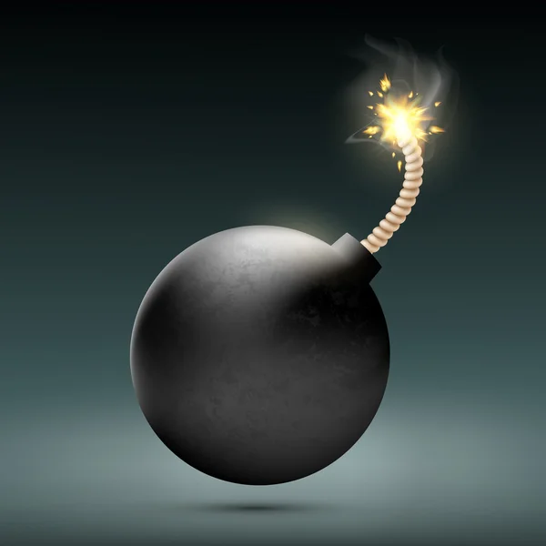 圆与燃烧的灯芯炸弹 — 图库矢量图片