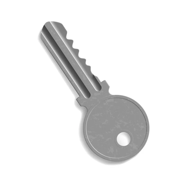 Μεταλλικό κλειδί απομονωθεί σε λευκό φόντο — Διανυσματικό Αρχείο