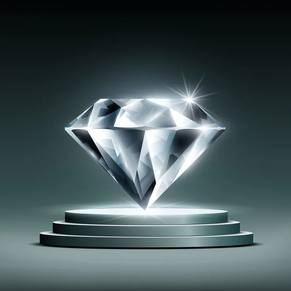 Diamant sur le podium — Image vectorielle