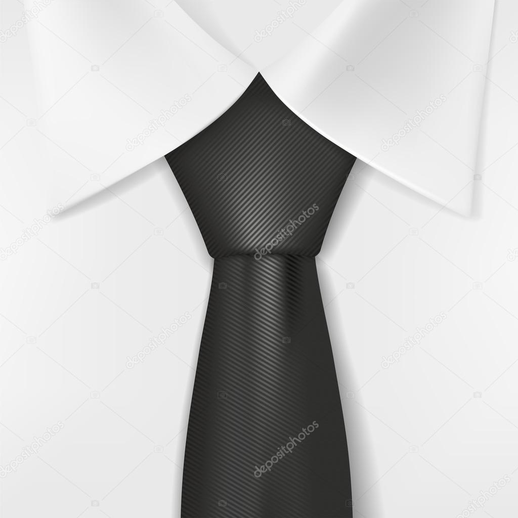 White shirt and black tie