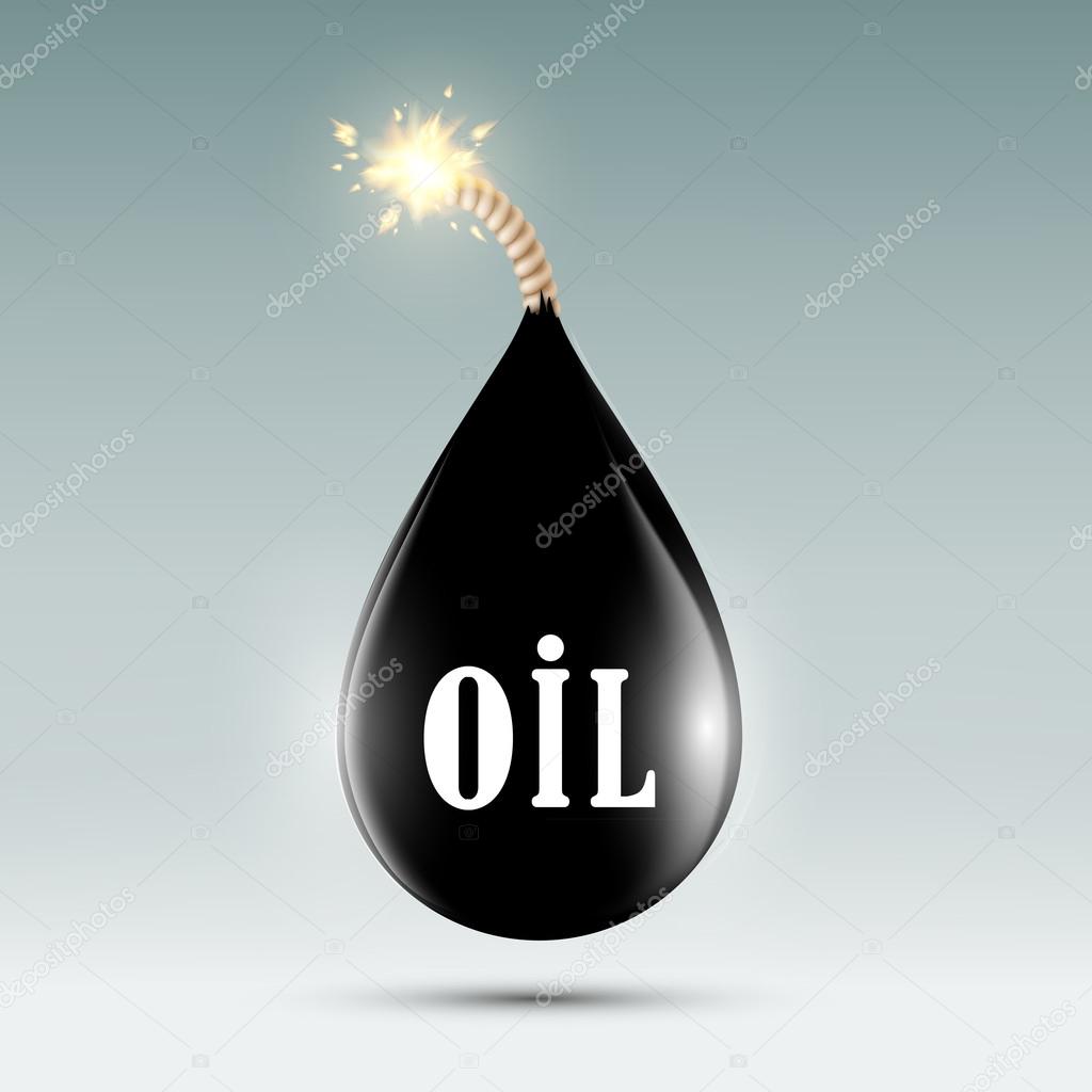 Bomb with a wick in the form of oil droplets