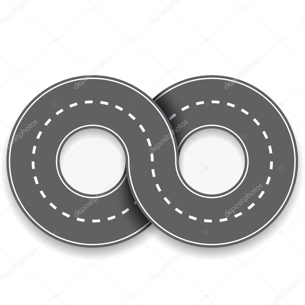 road in the form of an infinity sign