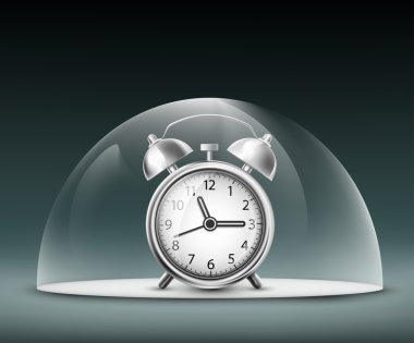 alarm clock under a glass dome clipart