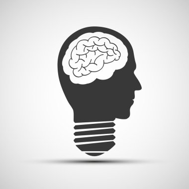 Bir insan kafası vektör simgeler ampul