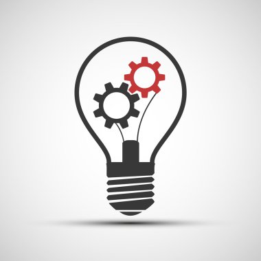 Vektör simgeler ampul Mekanik vites ile