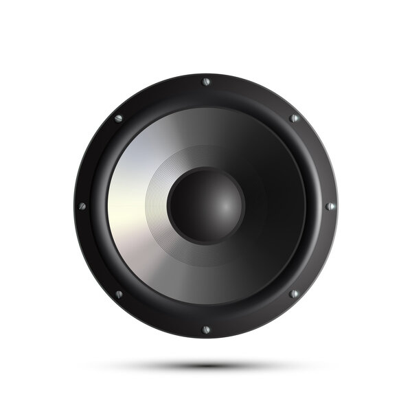 Векторный музыкальный спикер изолирован на белом фоне
