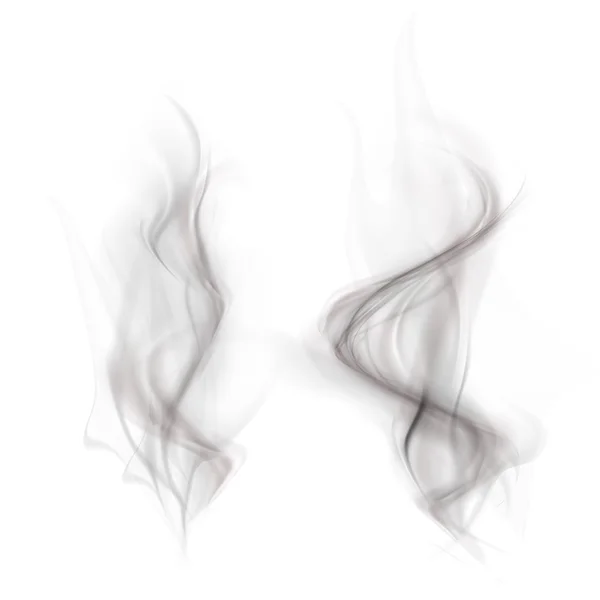 Vector set of black smoke isolated on a white background — Stock Vector